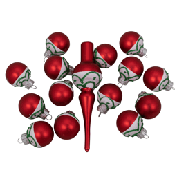 Northlight 15ct Frosted Tree Topper with Christmas Ball Ornaments