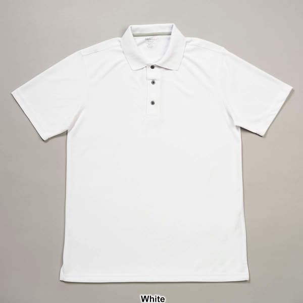 Mens Architect&#174; Solid Mesh Stitch Short Sleeve Golf Polo