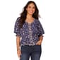 Womens Democracy Lantern Sleeve Peplum Woven Top - image 1