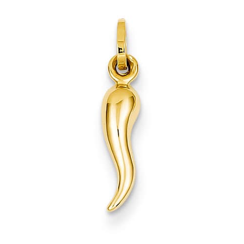 Gold Classics&#40;tm&#41; 14k Hollow Italian Horn Charm - image 