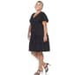 Plus Size White Mark Short Sleeve V-Neck Midi Dress - image 3