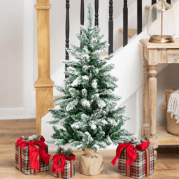 Northlight 3.5ft. Frosted Pine Christmas Tree in Burlap Base