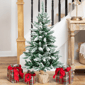 Northlight 3.5ft. Frosted Pine Christmas Tree in Burlap Base - image 1