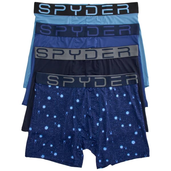 Mens Spyder 4pk. Performance Boxer Briefs - Black/Navy