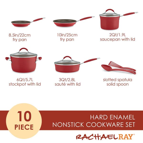 Rachael Ray 10pc. Cucina Porcelain Enamel Nonstick Cookware Set