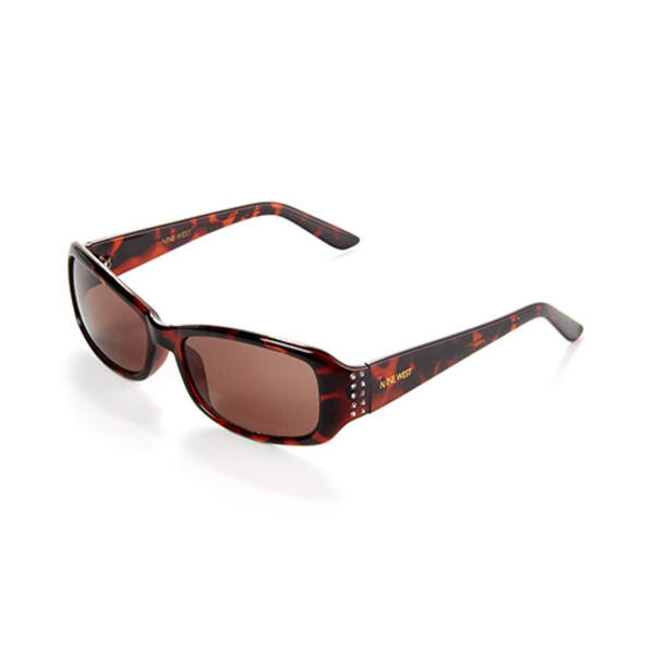 Womens Nine West Rectangular Rhinestone Trim Sunglasses - image 