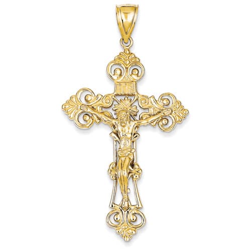 Gold Classics(tm) 14kt. Yellow Gold INRI Crucifix Pendant - image 
