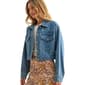 Womens CITY BLUES Patch Pocket Cropped Denim Jacket - image 3