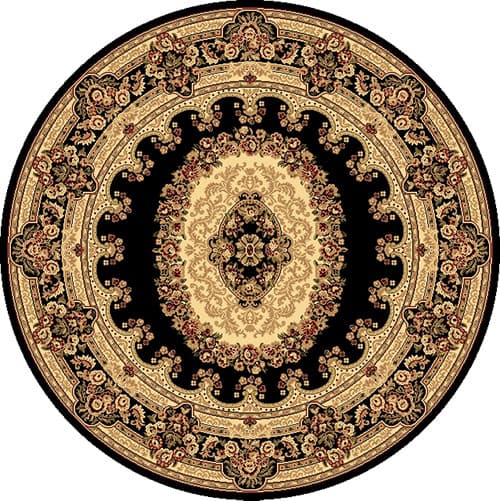 Rugs America&#40;tm&#41; New Vision Kerman Round Rug - Black - image 
