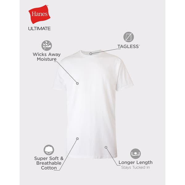 Mens Tall Hanes Ultimate&#174; Fresh IQ 4pk. Crew Neck Tees