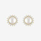 Gemstone Classics™ Gold Over Silver Pearl Halo Stud Earrings - image 2