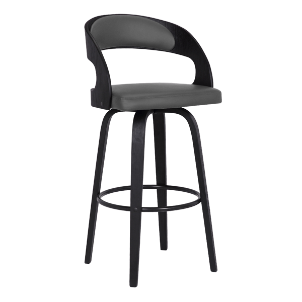 Armen Living Shelly Counter Height Swivel Faux Leather Barstool - image 