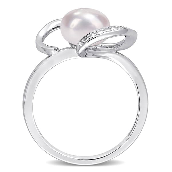 Gemstone Classics™ Cultured Pearl & Diamond Heart Ring