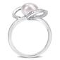 Gemstone Classics&#8482; Cultured Pearl & Diamond Heart Ring - image 3