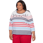 Plus Size Alfred Dunner Lady Liberty Americana Stripes Tee - image 2
