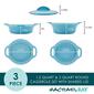 Rachael Ray 3pc. Ceramic Casserole Bakers w/Lid Set - Agave Blue - image 2