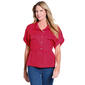 Womens Multiples Short Dolman Sleeve Peplum Denim Blouse - image 1