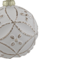 Northlight White Embossed Floral Matte Glass Christmas Ornament - image 6