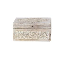 9th &amp; Pike® Carved Floral White Wood Storage Box - Set Of 3