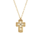 Symbols of Faith 14kt. Gold-Dipped Moonstone Cross Necklace - image 1