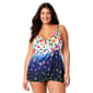 Plus Size Anne Cole Gradient Floral Surplice Swimdress - image 1