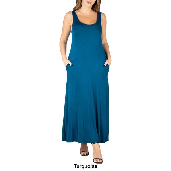 Plus Size 24/7 Comfort Apparel Sleeveless Maxi Dress with Pockets - image 