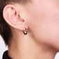Mens Lynx Stainless Steel Hoop Earrings - image 2