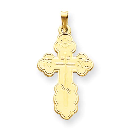 Unisex Gold Classics&#40;tm&#41; 14kt. Eastern Orthodox Cross Pendant - image 