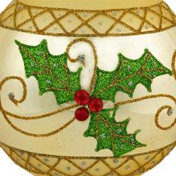 Northlight 2pk. Holly & Berries Christmas Glass Ball Ornaments