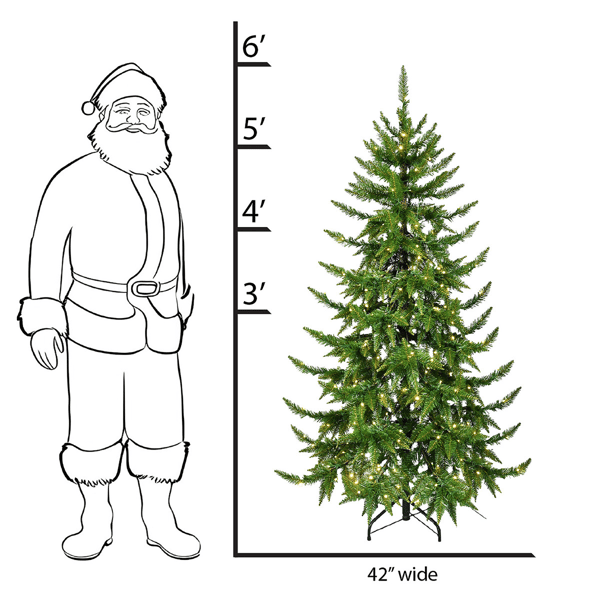 Santa''s Workshop 6ft. Pre-Lit LED Lights Green PVC Tree