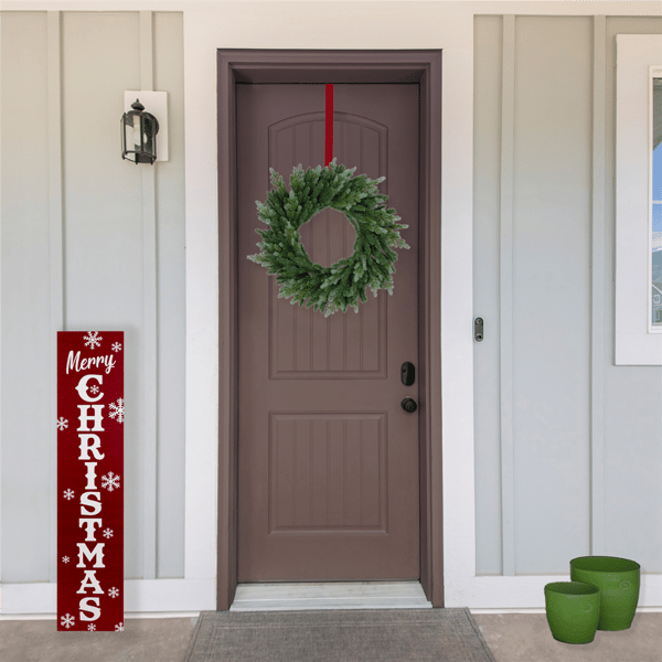 Northlight 14in. Red Over the Door Metal Christmas Wreath Hanger