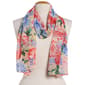 Womens Renshun Beautiful Floral Pearl Silk Oblong Scarf - Ivory - image 2