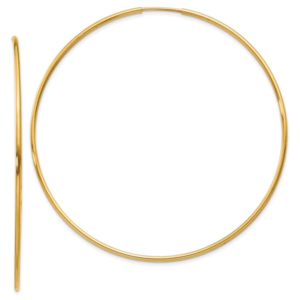 Gold Classics&#40;tm&#41; 14kt. 58mm Gold Endless Hoop Earrings - image 
