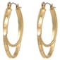 Design Collection Gold-Tone Double Hoop Click-It Post Earrings - image 1
