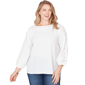 Women''s Ruby Rd. California Dreaming Textured Solid Lace Trim Top - image 1
