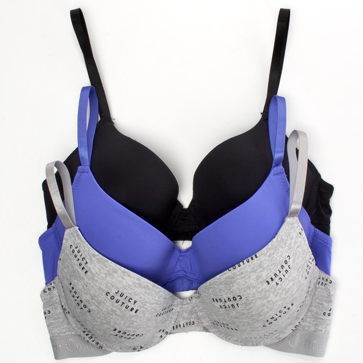 Open Video Modal for Womens Juicy Couture 3pk. Jacquard Logo Micro Bras - JC4002-3PKCR