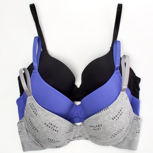 Womens Juicy Couture 3pk. Jacquard Logo Micro Bras - JC4002-3PKCR - image 