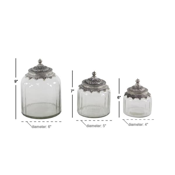 9th & Pike® Cylindrical Clear Glass Canisters - Set of 3