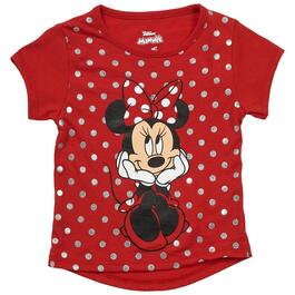 Toddler Girl Disney&#40;R&#41; Minnie Mouse Short Sleeve Dot Top