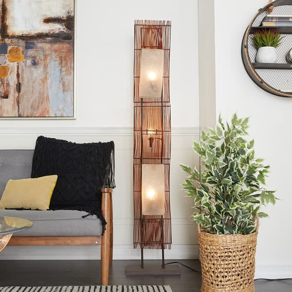 9th & Pike&#174; Brown Bamboo Coastal Floor Lamp