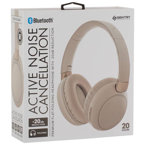 Sentry Active Noise Cancellation Round Headphones - Sand - image 