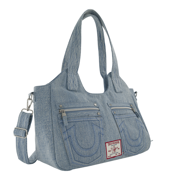 True Religion Horseshoe Stitch Denim Satchel Bag