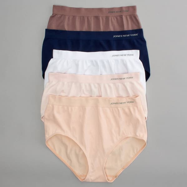 Womens Jones New York 5pk. Seamless Full Brief Panties JN712317P5 - image 