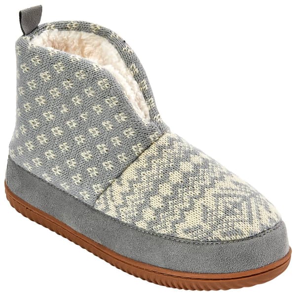 Womens Dearfoams(R) Coraline Mixed Fair Isle Bootie Slippers - image 