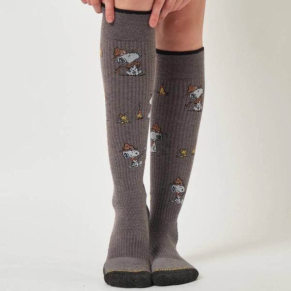 Womens Dr. Motion Snoopy Scout Fire Compression Knee High Socks