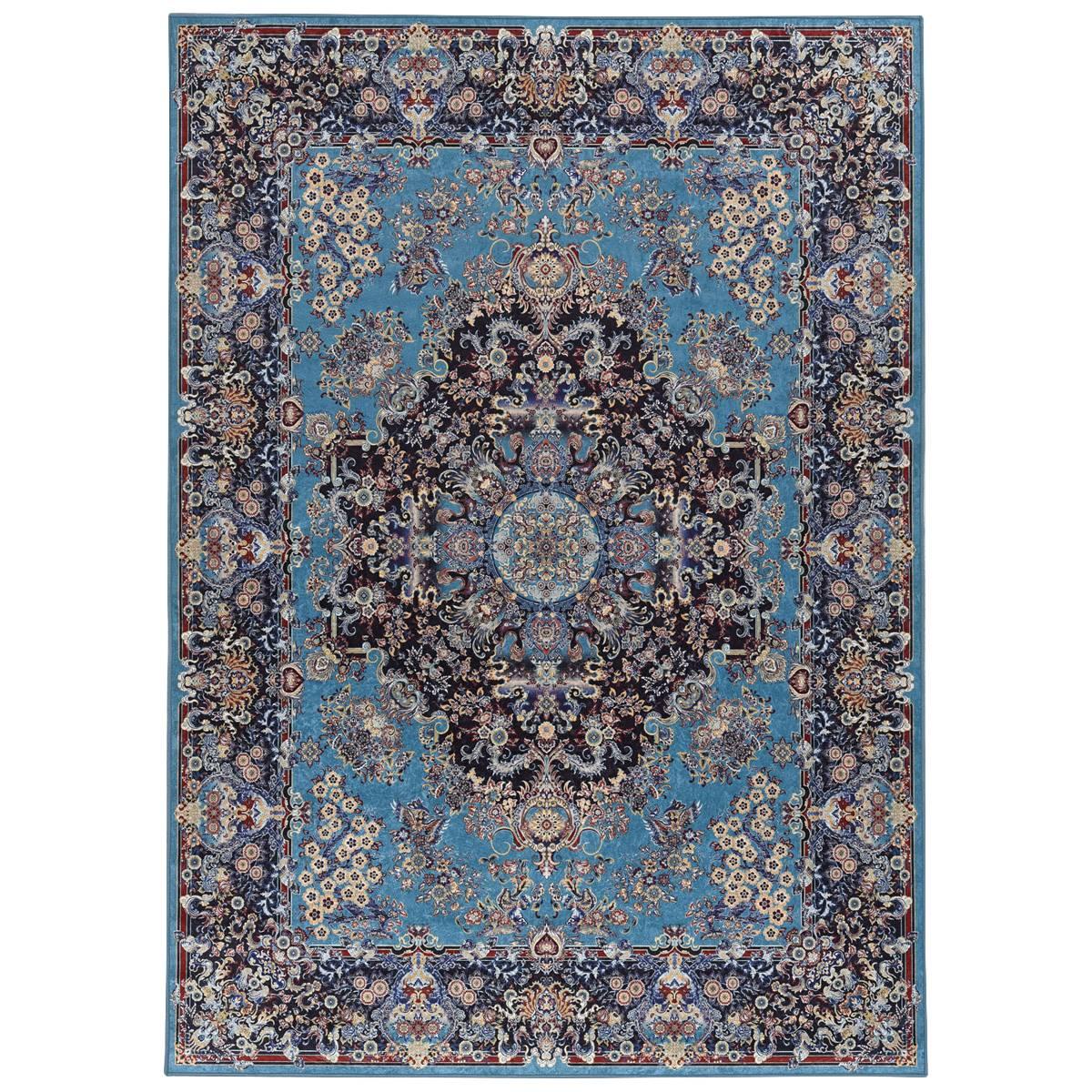 Linon Emerald Collection Blue Area Rug - 6x9