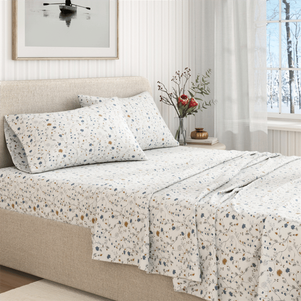 Freshfolds Winter Quiet Garden Flannel Sheet Set