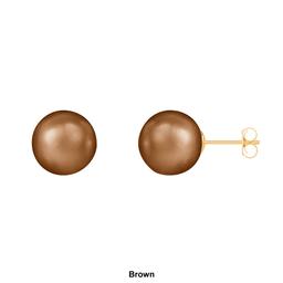 Splendid Pearls 14kt. Gold 10mm Round Pearl Stud Earrings