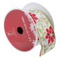 Northlight 12ct. Poinsettia Print Gold Wired Craft Ribbon Spools - image 1