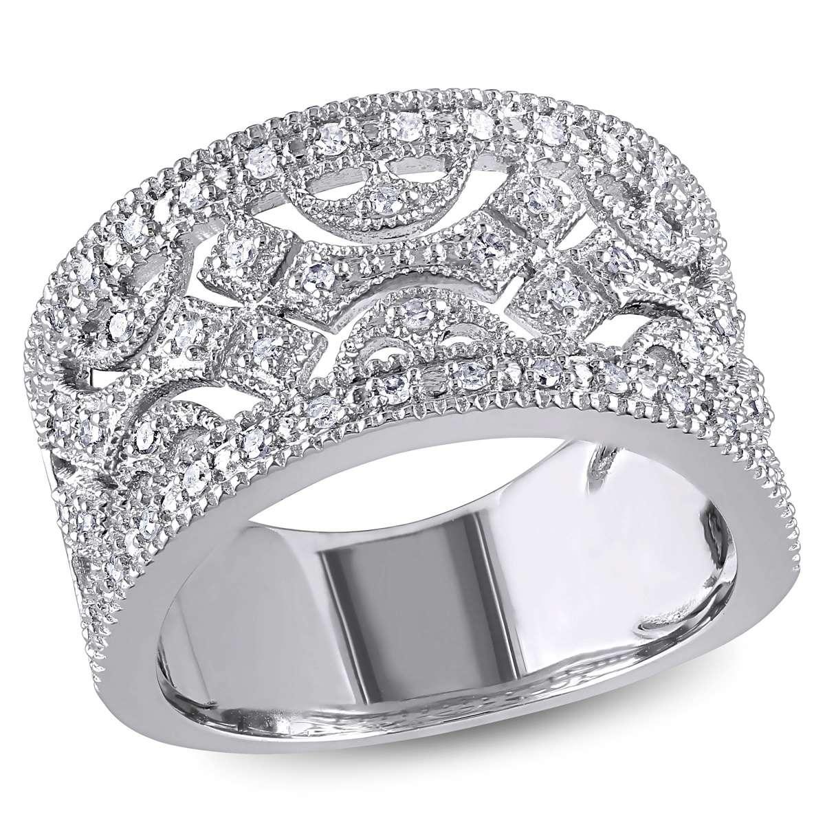 Diamond Classics™ Sterling Silver 1/4ctw. Vintage Ring